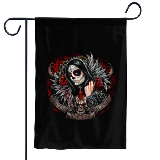 Dia de Los Muertos Sugar Skull Design Garden Flags