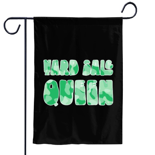 Yard Sale Queen green camo Garden Flags