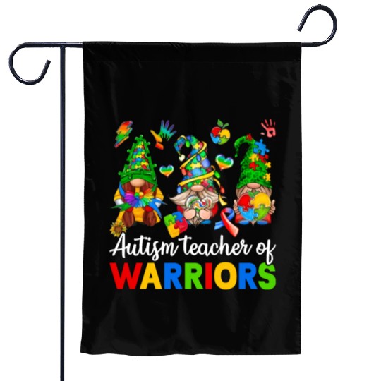 Autism Teacher Of Warriors Gnomes Garden Flags