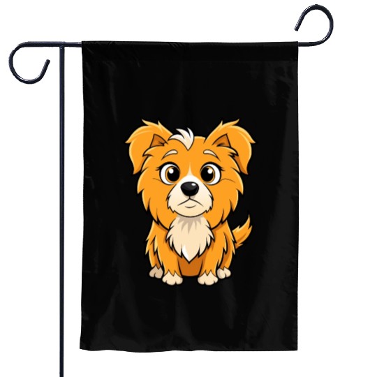 Curious Tibetan Spaniel Digital Art Garden Flags