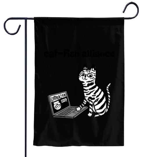 Cat-fish alliance Garden Flags