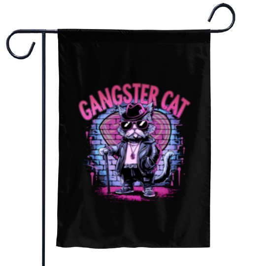 GANGSTER CAT Garden Flags