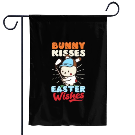 Golf Easter Bunny Kisses Easter Wishes Garden Flags