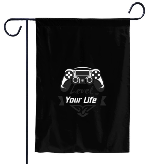 Game On: Level Up Your Life Garden Flags