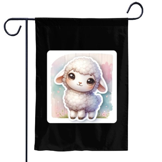 A Sweet Easter Sheep With Fluffy Wool Garden Flags
