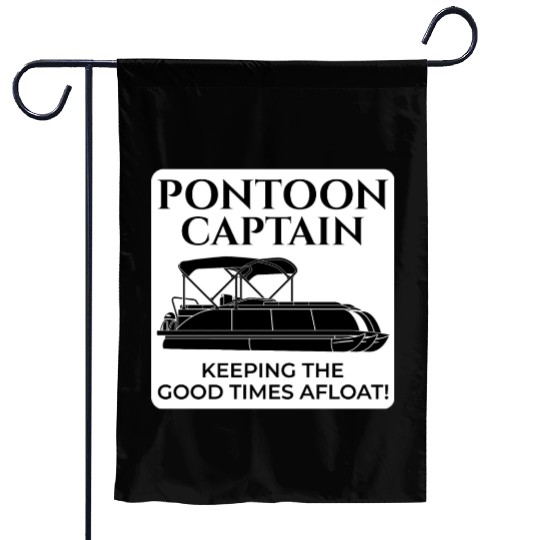 Pontoon Boat Captain Boating Cruise Fishing Funny Garden Flags