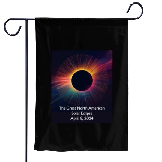 Celestial Dance: Solar Eclipse Garden Flags