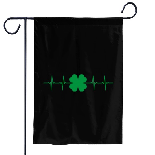 Nurse St Patrick's Day EKG Heart Beat Shamrock 4 Garden Flags