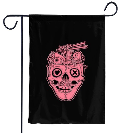 Skull Ramen Garden Flags