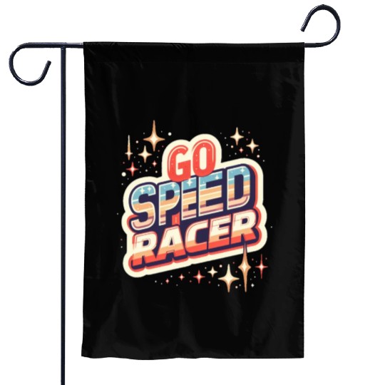 Go speed racer Garden Flags