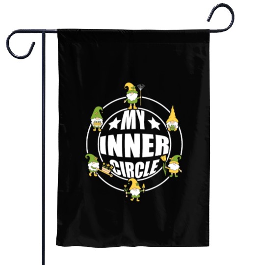 Funny Garden Gnomes My Inner Circle Garden Flags