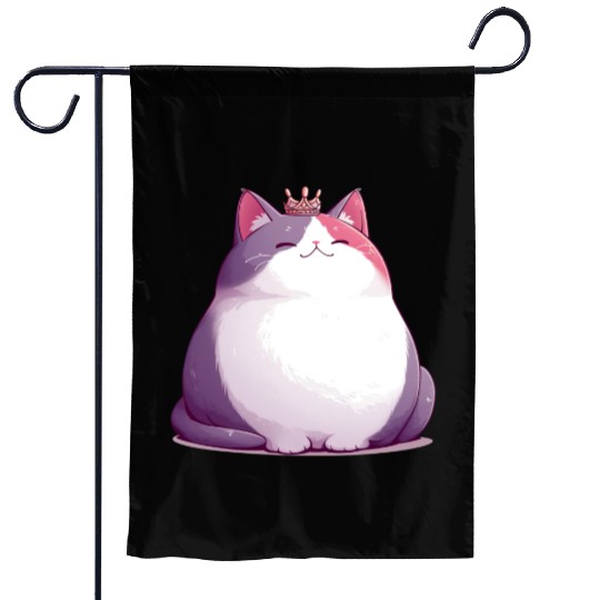 Chunky Kawaii Cat Queen Garden Flags