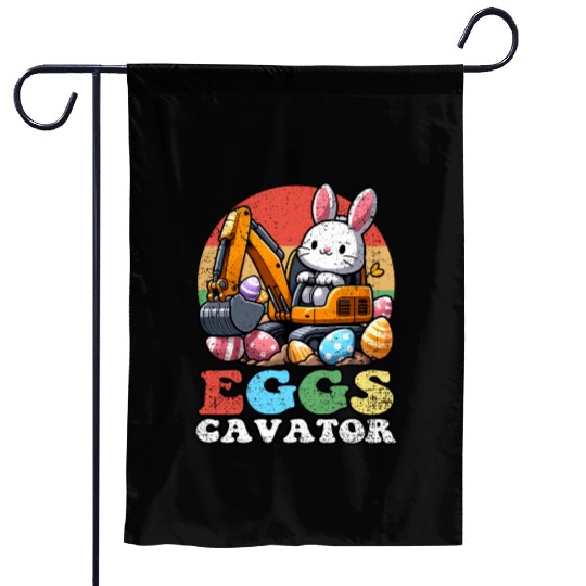 EGGSCAVATOR EASTER Garden Flags