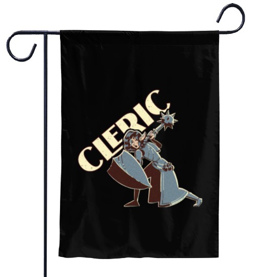 Retro Elf Cleric Garden Flags