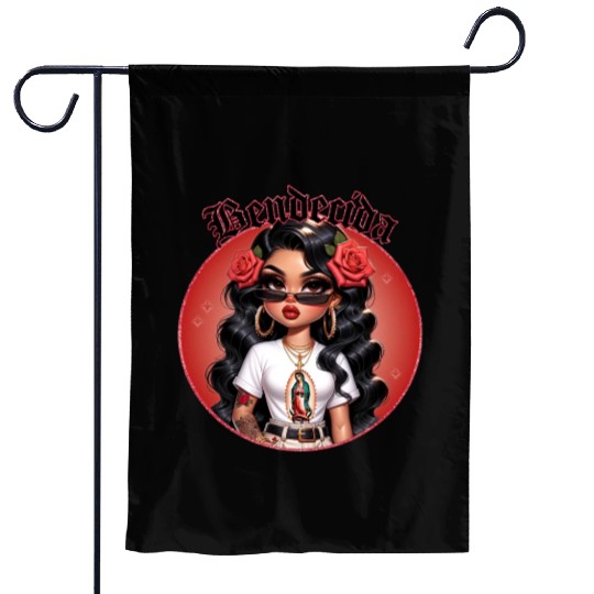 Blessed in Spanish Bendecida Catholic Gift Garden Flags