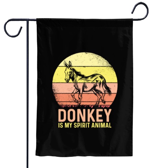 Vintage Donkey Farmer Garden Flags