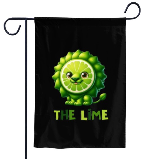 the lime,funny lion Garden Flags