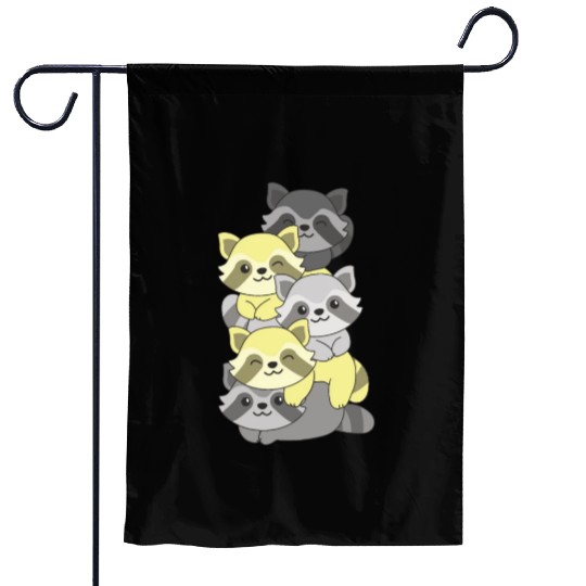 Perigender Flag Pride Lgbtq Cute Raccoon Stack Garden Flags