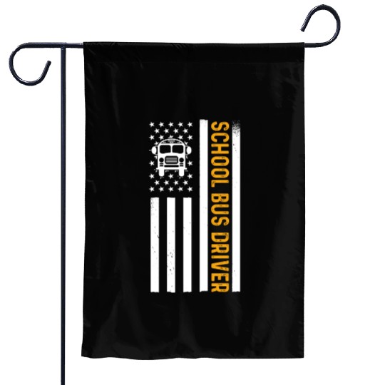 School Bus Driver American Flag School Bus Driver Garden Flags