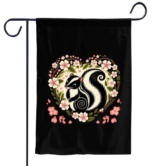 Spring Skunk Garden Flags