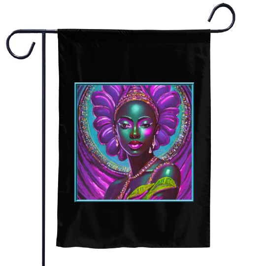 African Goddess Violet Nurturing Me - 1 Garden Flags
