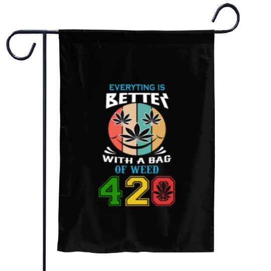 Comic 420 Better Herb Weed Marijuana Design Garden Flags