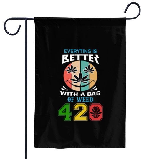 Comic 420 Better Herb Weed Marijuana Design Garden Flags