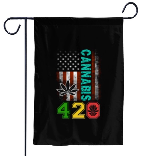 Amusing 420 American Herb Weed Marijuana Design Garden Flags