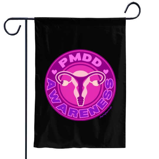 PMDD Awareness Logo | Pink Purple Womb Garden Flags
