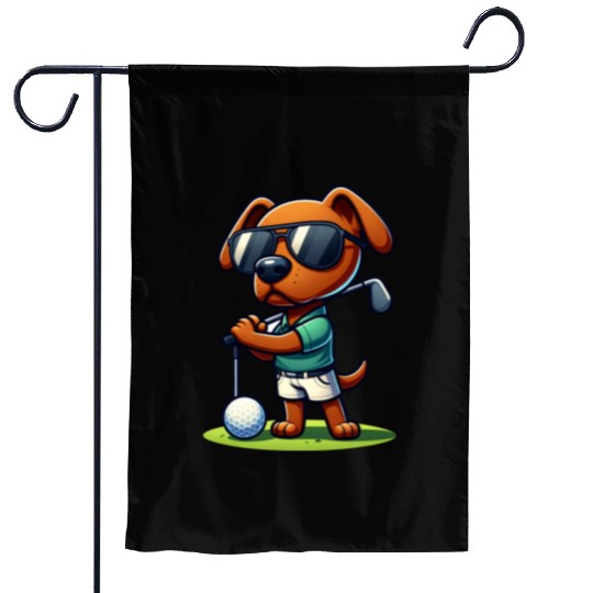 Rhodesian Ridgeback Golfer Golf Course Dog Owner Garden Flags
