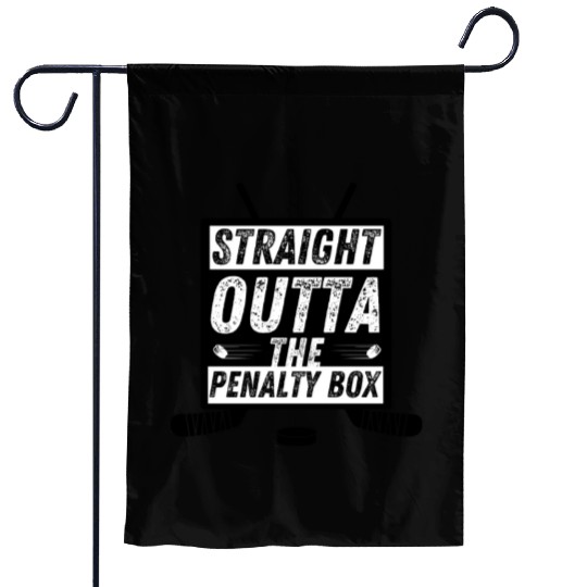Ice Hockey Player Straight Outta The Penalty Box Garden Flags
