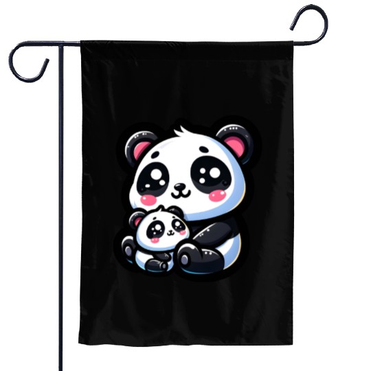 Proud Mother Panda With Her Cub for Mother's Day Garden Flags