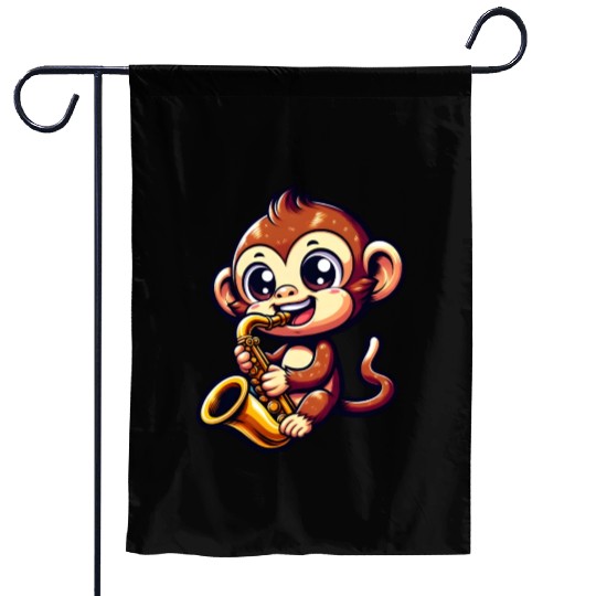 Monkey saxophone jazz music musician Garden Flags