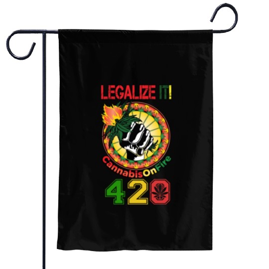 Comedic 420 Legal Herb Weed Marijuana Design Garden Flags
