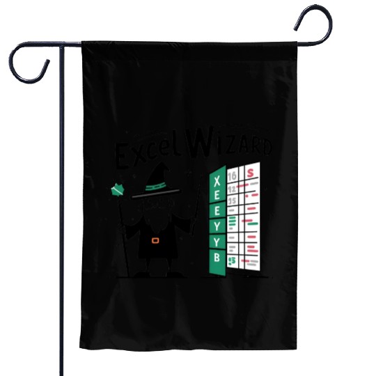 excel wizard funny accountant bookkeepers gift Garden Flags