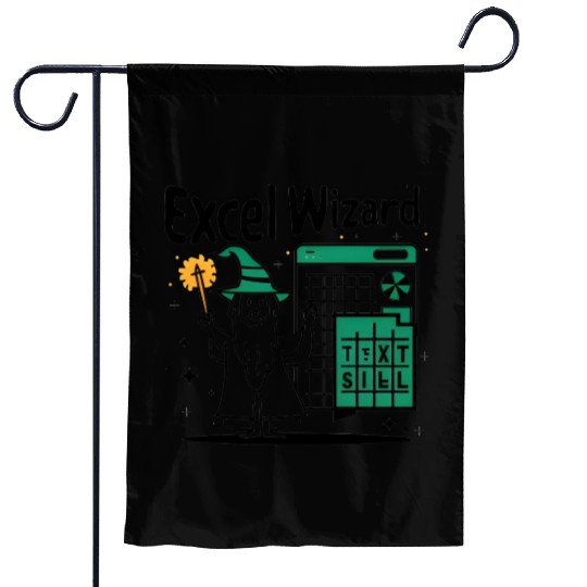 excel wizard funny accountant and bookkeeper gift Garden Flags