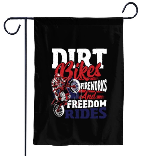Dirt Bike American Flag Motocross Biker 4th of Garden Flags