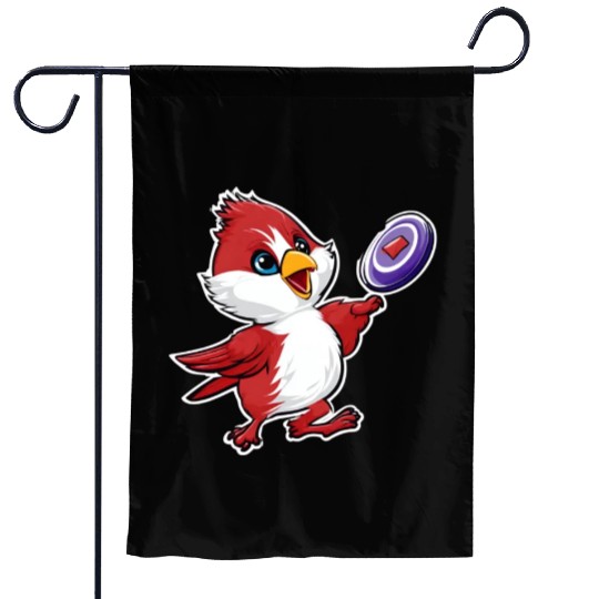 Cardinal Frisbee Fun: Vibrant Cardinal Design for Garden Flags