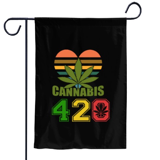 Hysteric 420 Love Good Herb Weed Marijuana Design Garden Flags