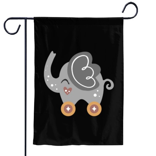 elephant on wheels Garden Flags