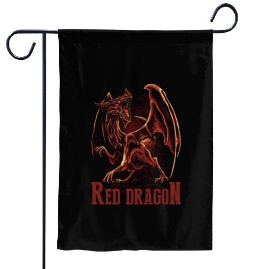 Red Dragon Garden Flags