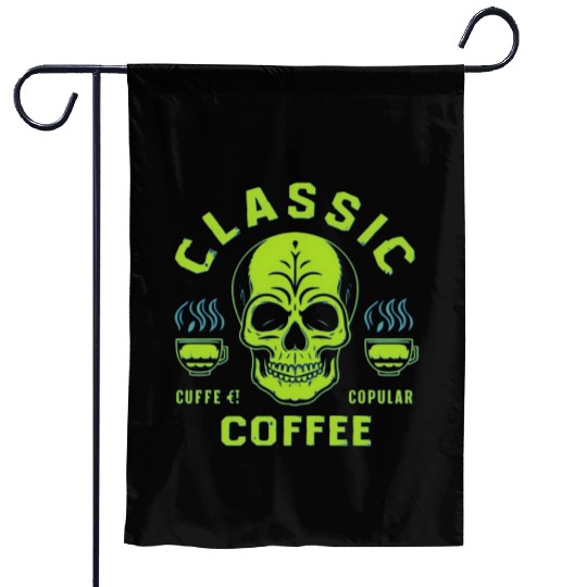 coffee classic skull Garden Flags