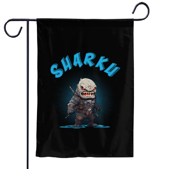 Chibi Sharku Warrior Garden Flags