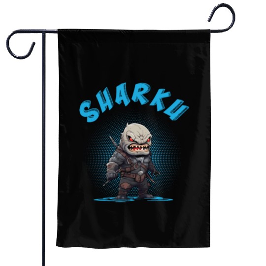 Chibi Sharku Warrior Garden Flags