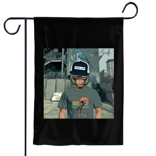 Gangsta Gorilla-Silverback Swanson Gorilla Wear Garden Flags