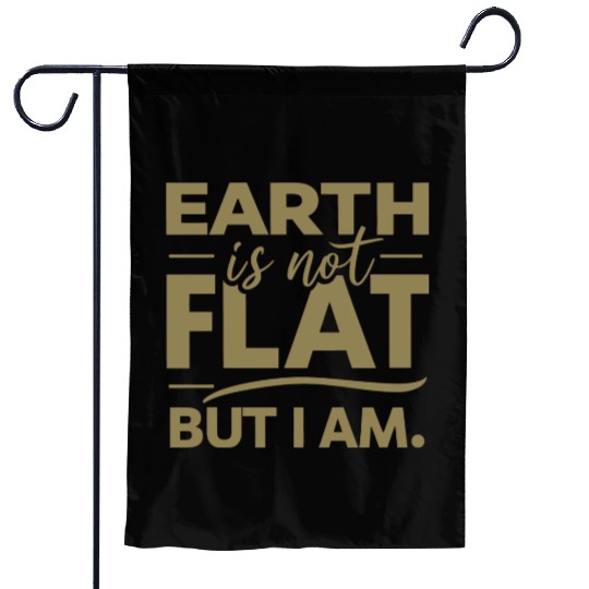 Flat Earth Satire Ironic Jokes Garden Flags