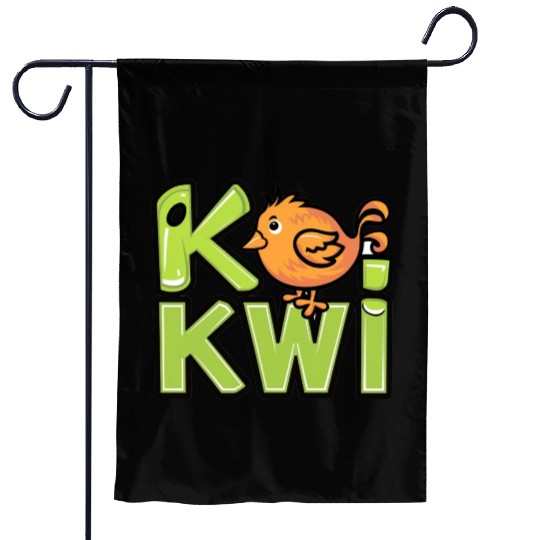 Kiwi Bird Cartoon Garden Flags