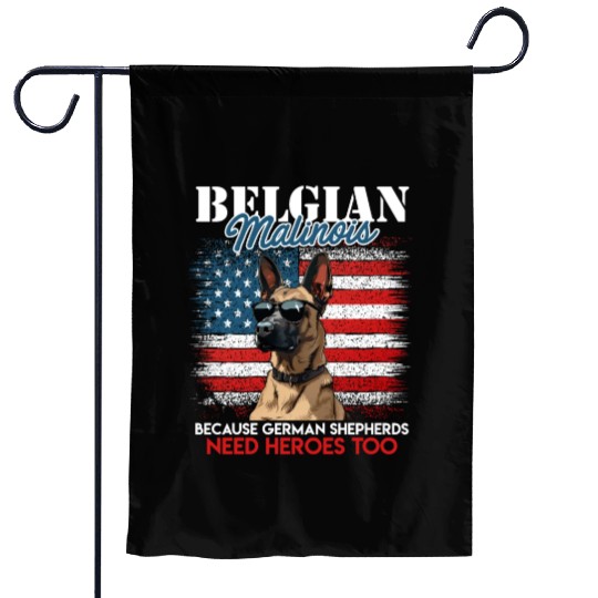 USA BELGIAN MALINOIS STEARING UP American Garden Flags