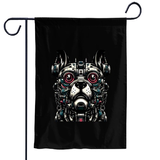 Steampunk Robot Dog Garden Flags
