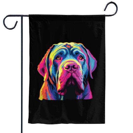 Watercolor Colorful Neapolitan Mastiff Garden Flags